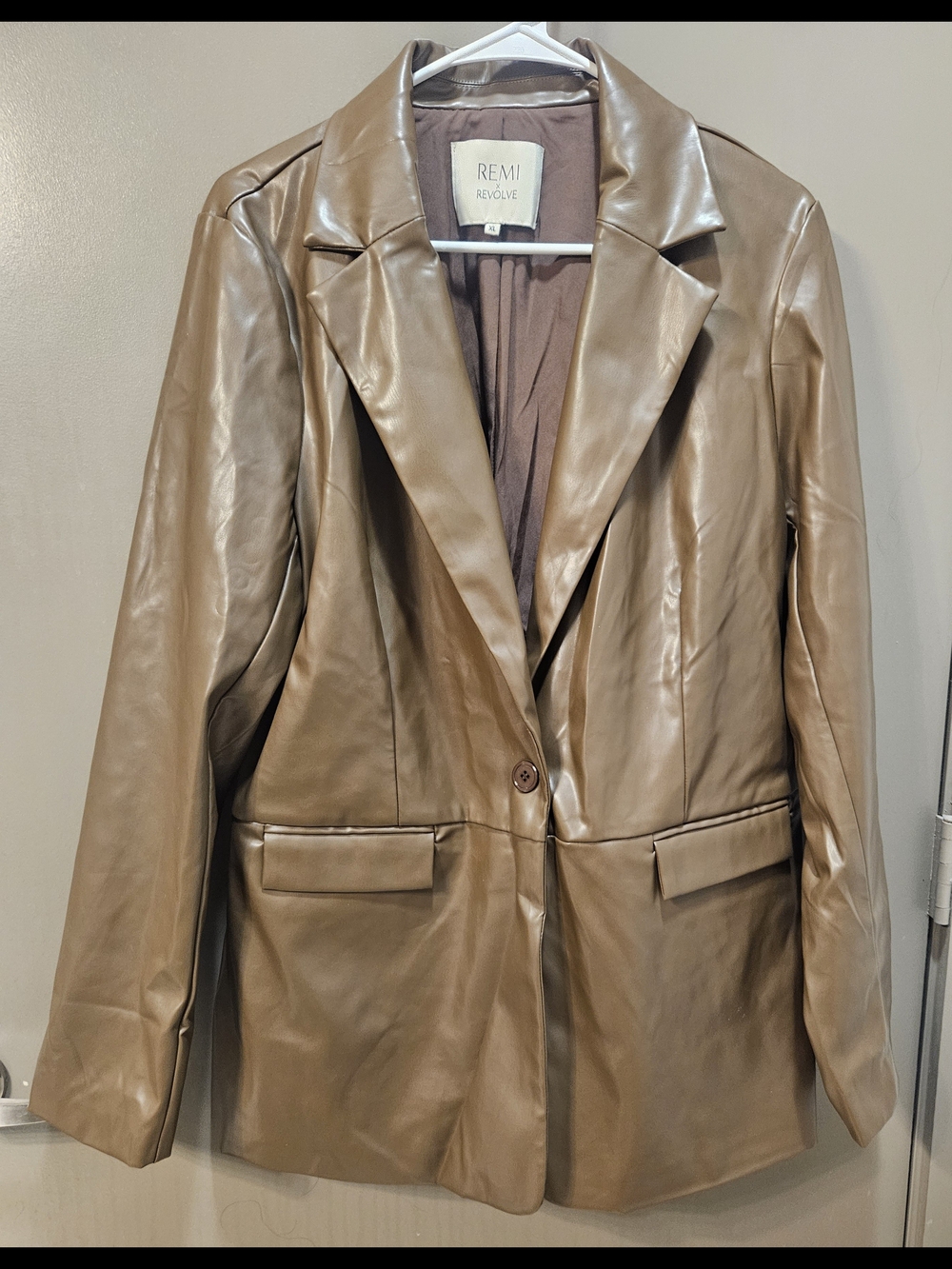 NWOT REMI x REVOLVE Faux Leather Blazer Jacket (XL)